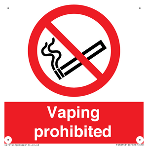Vaping prohibited